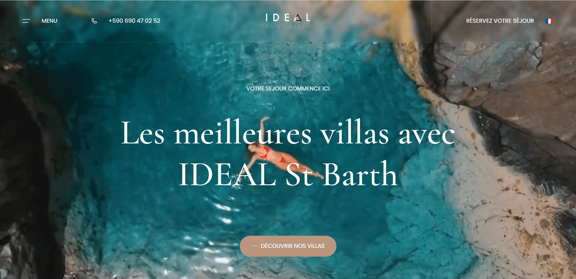 Projet Site vitrine location de villas pour Ideal St Barth